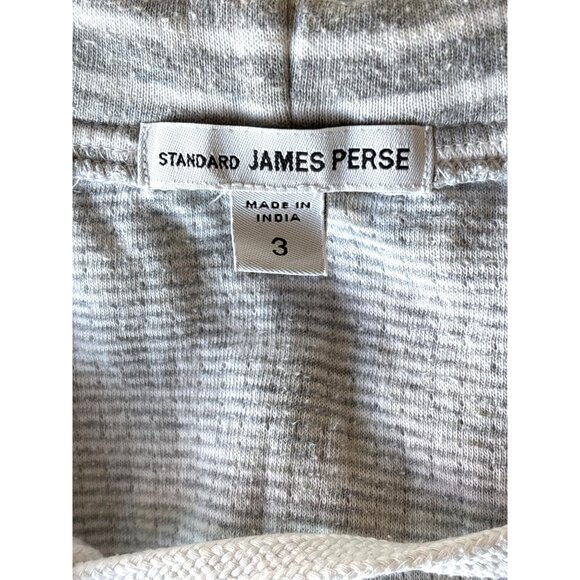 Standard James Perse Womens 3 (L) Gray Striped Hoodie Sweater Pullover Pockets - Picture 8 of 9